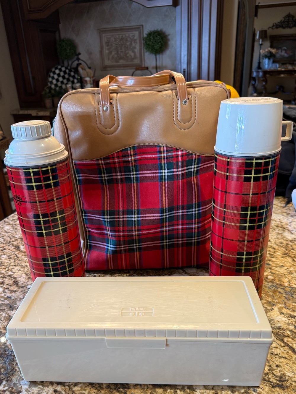 Vintage 4 Piece Thermos Set 2 Thermos’ 1 Box and Case
